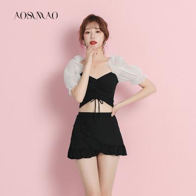 China 2022 New Spring Fashion Swimsuit Breathable Hot-selling Gauze Short Sleeve Soft Swimwear For Women for sale