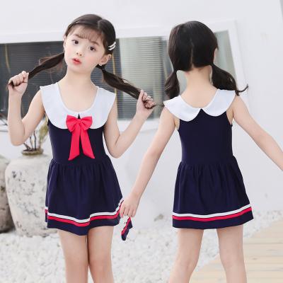 China Wholesale Cute Children's Breathable High Quality Swimsuit One Piece Girls Fashion Solid Color Swimwear For Children for sale