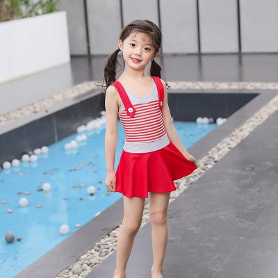 China Wholesale Hot Selling Striped Children's Soft Girls Swimwear Printing One Piece Cute Breathable Swimsuit For Kids for sale