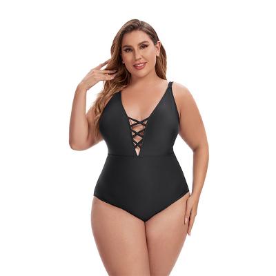 China Wholesale sexy bikini solid color plus size design new plus size one piece swimwear for women for sale