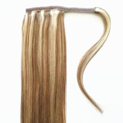 China Wholesale Silky Straight Wave Balayage Straight Clip In Ponytail Hair Extensions Wrap Around Hair Pony Tail Hairpieces for sale