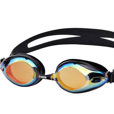 China Professional Universal Anti-fog Silicone Arena Men And Women Swimming Goggles Waterproof Pool Mirrored Optical Adult Swimming Glasses for sale