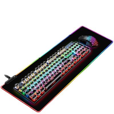 China Rectangle USB RGB LED Gaming Mousepad 2mm 3mm Rubber Base 4mm Big Size Game Customized for sale