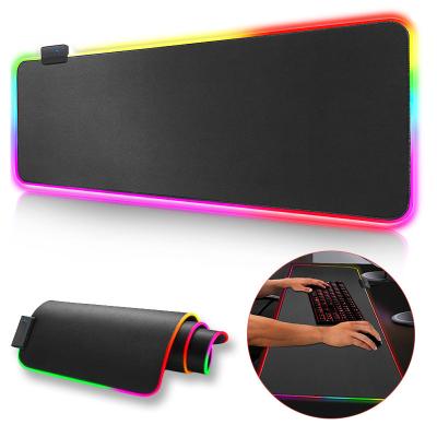 China Gaming Custom Printing RGB LED Gaming Desktop Mouse Pad with Powered 5V USB Non-slip Rubber Input for sale