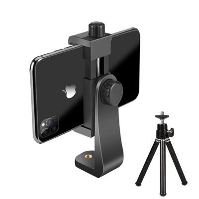 China Adjustable Vertical And Horizontal Rotating Mobile Phone Clip Mount For Tripod Support With Standard 1/4