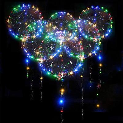 China Gift Toy RUI YI 20 inch clear transparent balloon BOBO transparent LED light Bobo balloons for sale