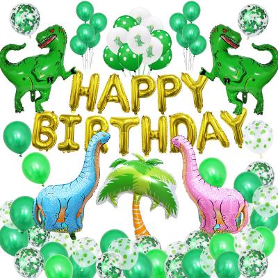 China RUI YI Disposable Eco-friendly Boy Balloon Dinosaur-themed Birthday Set Decorated Baby Children's First Birthday Party Children's Backwall for sale