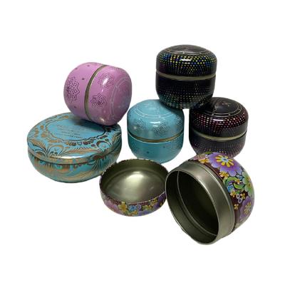 China Food/Gift Packaging Custom Printed Round Tin Box Round Candle Metal Tin Can Sweets Tin Box High Quality Decorative Candy Tea Cookie Box for sale