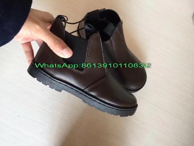 China Wholesale Cheap China Low Price 7000 pairs Genuine Leather Kids Shoes Boot Stock for sale