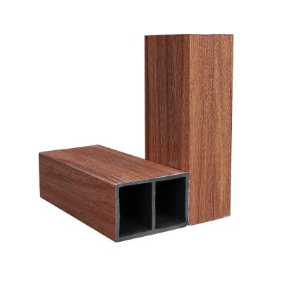 China Square Timber Contemporary WPC Wood And Plastic Composite Tube For Interior Decorative Cavity Wooden Batten 40*25mm for sale