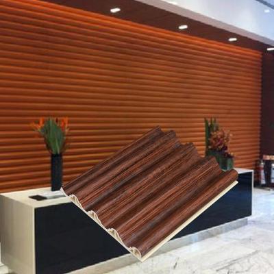 China Factory Price Contemporary Interior Decorative Grille Easy Install 3D WPC PVC Fluted Wall Decor Cladding Panel for sale