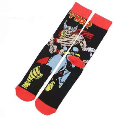 China 2021marvel QUICK DRY socks cartoons funny happy men fashion cotton animados tube crew custom designer marvel thermal socks for sale