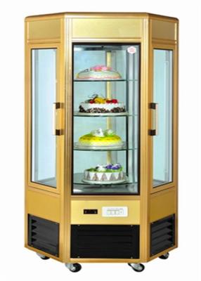 China 6 Door Food Showcase Refrigerator Rotating Countertop Display For Confectionery for sale