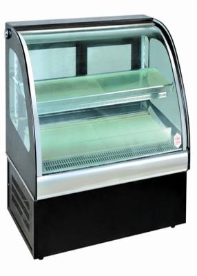 China Curved Glass Food Showcase Refrigerator Bakery Display Cases Easy Installation for sale