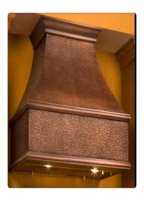 China Pure Copper Wall Mount Kitchen Range Hoods Coffee Color For Restaurants for sale