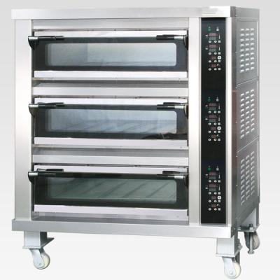 China Horno eléctrico de la hornada de 3 bandejas de las cubiertas 12 con control de la temperatura automática en venta