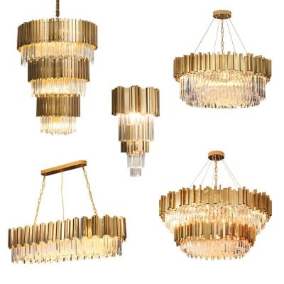 China Contemporary Luxury Style Fashion Home Exquisite Home Round Rectangular Crystal Chandelier for sale