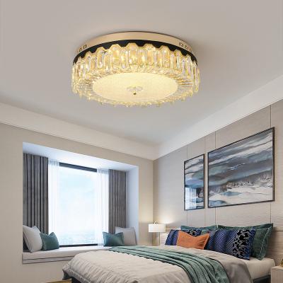 China Round Stainless Steel Modern Post Modern Bedroom Led Ceiling Fixtures Modern Crystal Lamps Indoor Crystal Lighting for sale