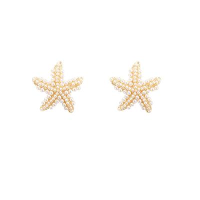 China CLASSIC Pearl Earrings Wholesale Women's Elegant Ocean Starfish Shape Pearl Stud Earrings for sale