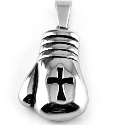 China Classic YK Mens Stainless Steel Small Titanium Steel Boxing Pendant Engraving Cross Pendant for sale