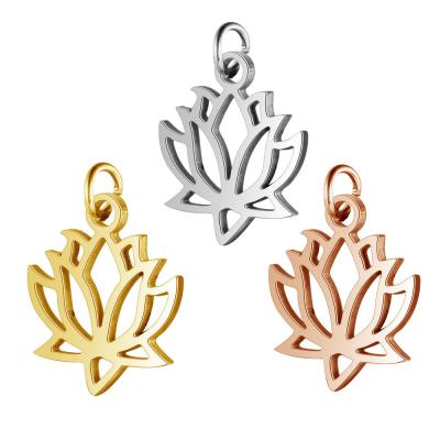 China YK CLASSIC Stainless Steel Laser Cut Diy Pendant Lotus Shape Pendant for sale