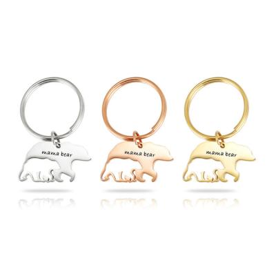 China Fashional Keepsake Gifts Fashion Mom Bear Stainless Steel Custom Animal Key Chain Key Chain Gift For Mother for sale