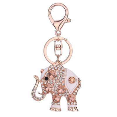 China Fashion Luxury Crystal Keychain Elephant Shape Ladies Key Chain for sale