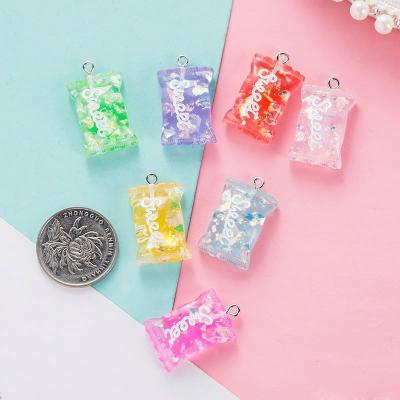 China Promotion Gift Olelon DIY Earring Keychains Charms Sweet Resin Earphone Cover Ornament Candy Key Chain Accessories Pendant Jewelry Accessory for sale