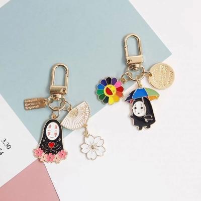 China Vivid Simulation Cartoon Japan Anime Gold Color Key Chain Away For Women Key Chains Ring Car Bag Pendent Charm Accessories for sale