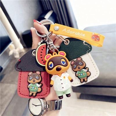 China Tom Nook Son Doll Car Keychains Simulation Animal Crossing Korea Men Women Lovers Key Chains IDcard Small Pendant Cute Accessories for sale