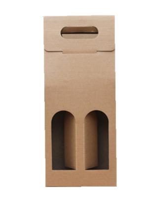 China Foldable Corrugate Paper Wine Box with Cut Handle for sale