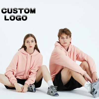 China Breathable High Quality Heavyweight 350gsm Cotton Hoodies Custom Embroidery Logo Plain Loose Fitting Plus Size Men's Hoodies Sweatshirts for sale