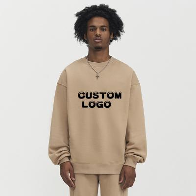 China Breathable Custom Logo 380G  Plain Plus Size Oversize Sweatshirt  Men Women Warm Cotton O-neck Fleece Pullover Hoodies for sale