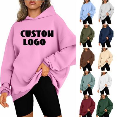 China Breathable Custom Embossed Logo Women's Heavyweight Fleece Hoodie Blank Plus Size Sweatshirts Pullover Oversized Hoodies for sale