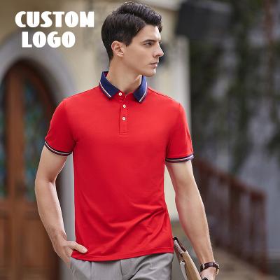 China Breathable European Embroidery logo Golf Sports Business POLO Shirt Men's Short-sleeved Cheap Custom Printed Men's Polo Shirts for sale