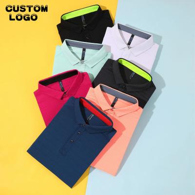 China Breathable dry-finished Business Men's Polo Tshirts UWork Uniform Blank Polyester Sublimation Shirts Custom Logo Golf Polo T-shirt for sale