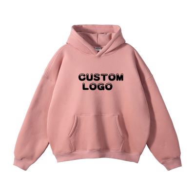 China Thermal Wholesale Custom Logo Drop Shoulder Cotton Hoodie Unisex Kangaroo Pocket French Terry Hoodie Sets For Men and Women for sale