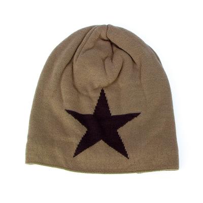 China COMMON Best Selling Custom 100% Acrylic  Five-pointed Star Wool Knitted Hats Jacquard Winter Classic Beanie Hat for sale