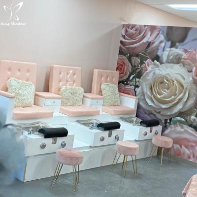 China Modern Nail Salon Furniture Ins Nail Salon Chairs Nail Art Table Design Equipment Foot Spa Massage Pedicure Chair for sale