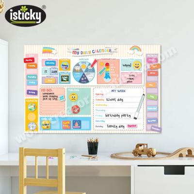 China Removable And Reusable Educational Wall Sticker Kids Calendar With Tape Stickers for sale