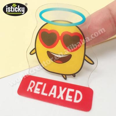 China Reusable 3D Silicone Sticker Removable Gel Sticker Transparent Adhesive Sticker for sale