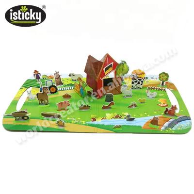 China The stickers are removable farm study stand up gel sticker 3D book for kids for sale