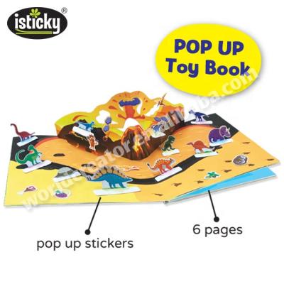 China Stickers are removable dinosaur pop up custom sticker book with magic sticker for sale