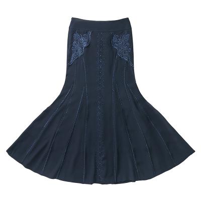 China New Women's MAEDHROS Skirt Embroidery Design Female Luxury Party Skirt High End Elegant Breathable Black Silk Skirt for sale