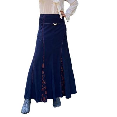 China High End Breathable Niche Skirt Long For Evening Party Luxury Flower Women Design Lady Skirts Elegant Women Net Pungent Skirt Maxi for sale