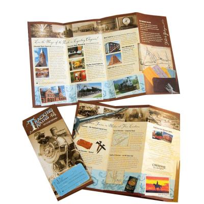 China paper & Beautiful cardboard travel brochure printing with 157g art paper for sale