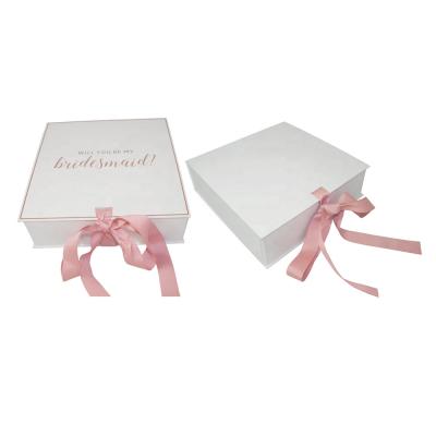 China Wholesale Recyclable Luxury Foldable Packaging White Paper Gift Box With Lid for sale