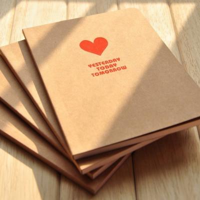 China Cheap Custom Softcover Recycled Logo Printed Kraft Paper Notebook Exercise Book for sale