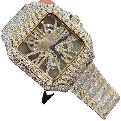 China Bussdown Vvs New Handsome Jewelry Day/Date Luxury Hand Setting Mens Hip Hop Moissanite Iced Out Diamond Watches for sale