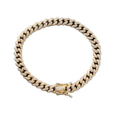 China Custom Size Environmentally Friendly Iced Out Cuban Bracelet 18k Gold Miami Cuban Chain For Men Luxury Jewelry for sale